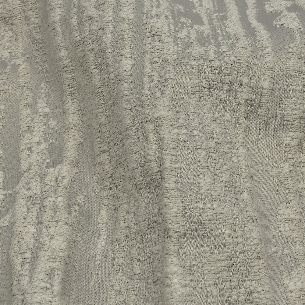 Recycled Polyester Drapery Jacquard - Silver Striated - British Imported Detail Recycled Polyester Drapery Jacquard - Silver Striated - British Imported Detail