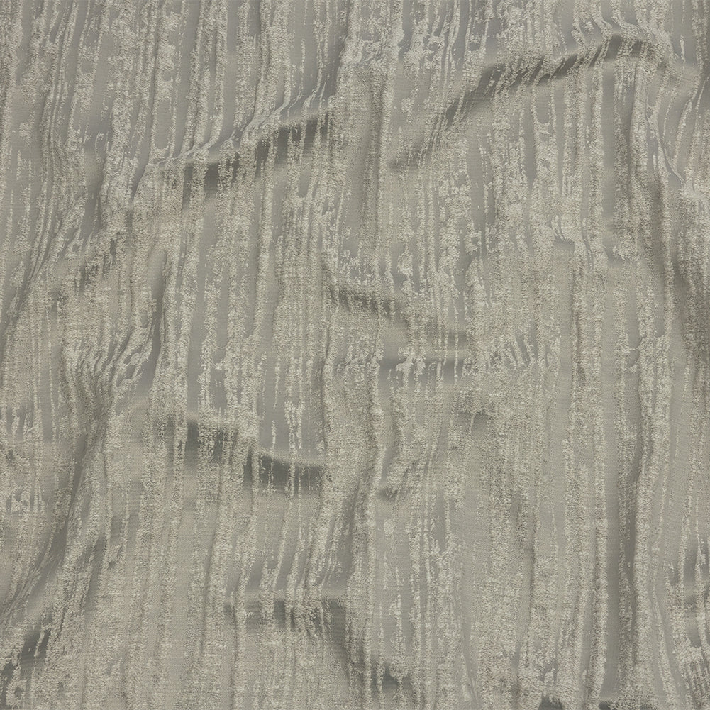 Recycled Polyester Drapery Jacquard - Silver Striated - British Imported Recycled Polyester Drapery Jacquard - Silver Striated - British Imported