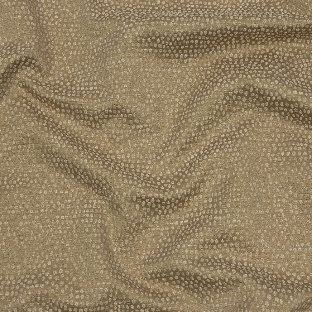 Recycled Polyester Drapery Jacquard - Caramel Spotted - British Imported Recycled Polyester Drapery Jacquard - Caramel Spotted - British Imported