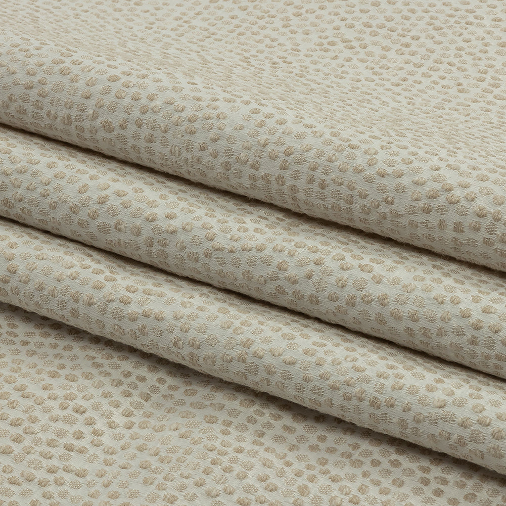 Recycled Polyester Drapery Jacquard - Champagne Spotted - British Imported Folded Recycled Polyester Drapery Jacquard - Champagne Spotted - British Imported Folded