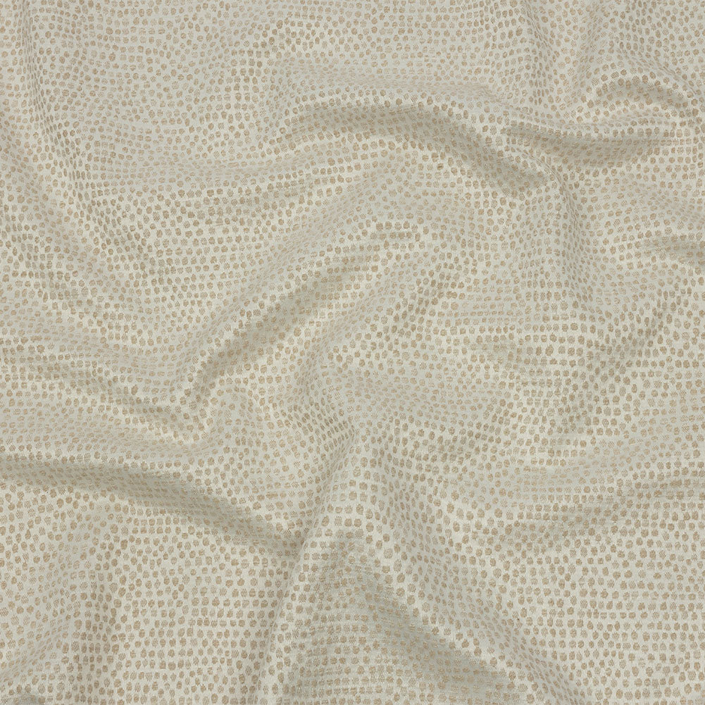 Recycled Polyester Drapery Jacquard - Champagne Spotted - British Imported Recycled Polyester Drapery Jacquard - Champagne Spotted - British Imported