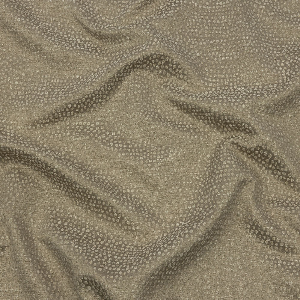 Recycled Polyester Drapery Jacquard - Latte Spotted - British Imported Recycled Polyester Drapery Jacquard - Latte Spotted - British Imported