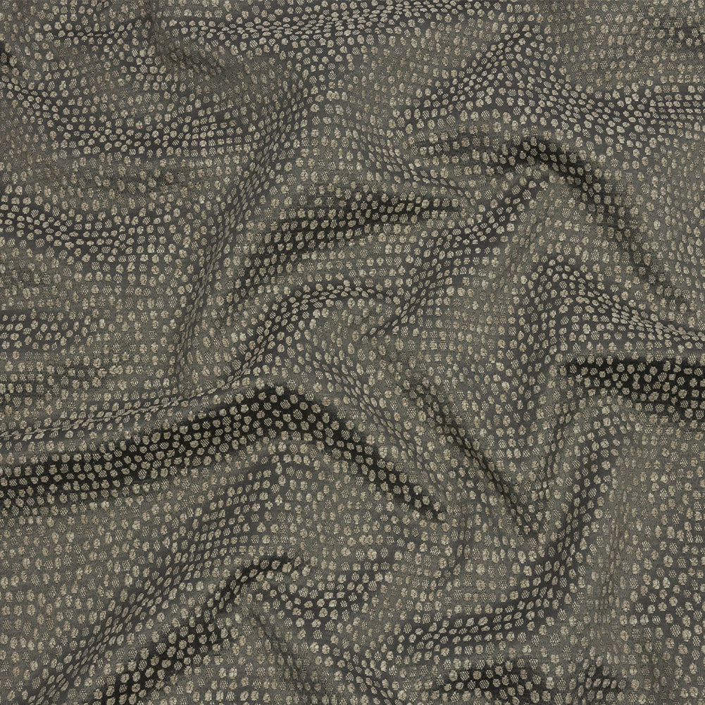 Recycled Polyester Drapery Jacquard - Mole Spotted - British Imported Recycled Polyester Drapery Jacquard - Mole Spotted - British Imported