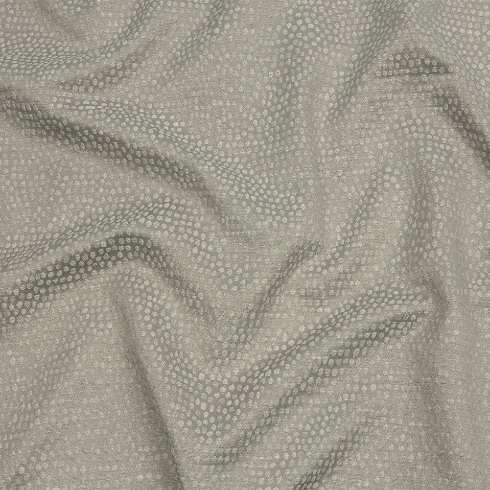 Recycled Polyester Drapery Jacquard - Silver Spotted - British Imported Recycled Polyester Drapery Jacquard - Silver Spotted - British Imported
