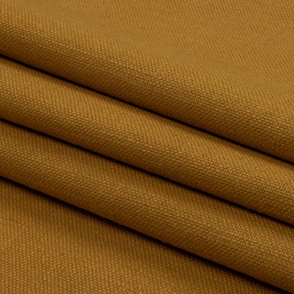 Heavyweight Linen Woven - Ochre - British Imported Folded Heavyweight Linen Woven - Ochre - British Imported Folded