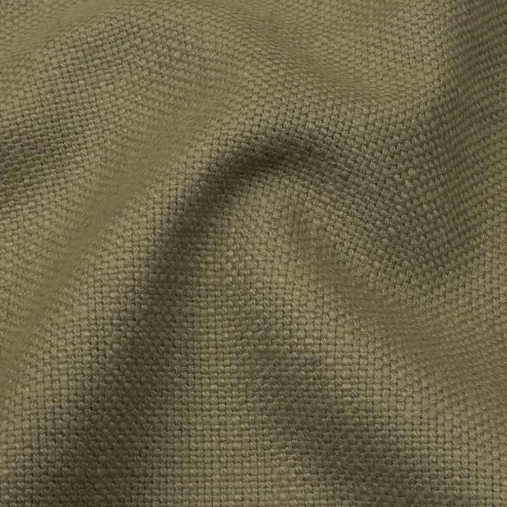 Heavyweight Linen Woven - Olive - British Imported Detail Heavyweight Linen Woven - Olive - British Imported Detail