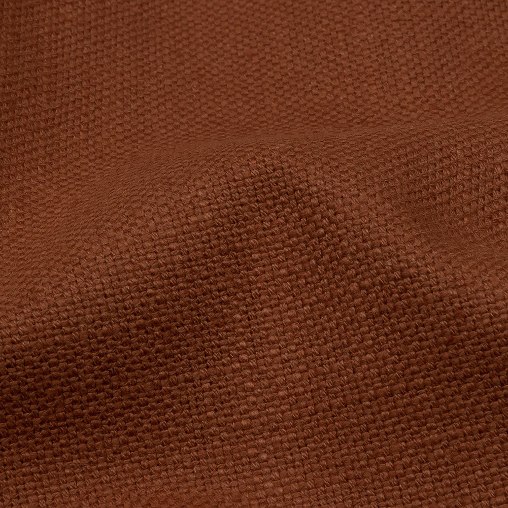 Heavyweight Linen Woven - Terracotta - British Imported Detail Heavyweight Linen Woven - Terracotta - British Imported Detail
