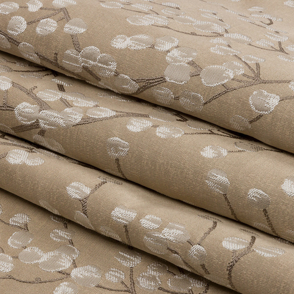 Drapery Jacquard - Caramel Prairie Willow - British Imported Folded Drapery Jacquard - Caramel Prairie Willow - British Imported Folded