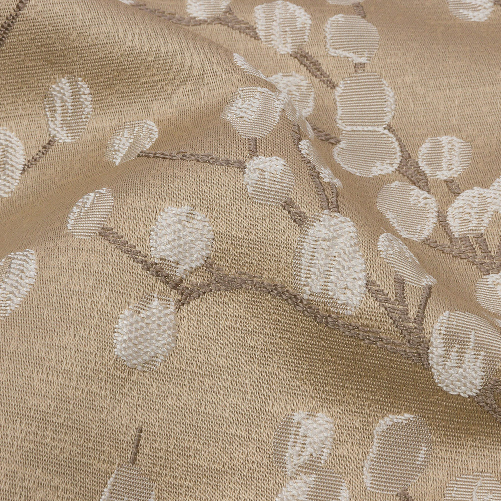 Drapery Jacquard - Caramel Prairie Willow - British Imported Detail Drapery Jacquard - Caramel Prairie Willow - British Imported Detail