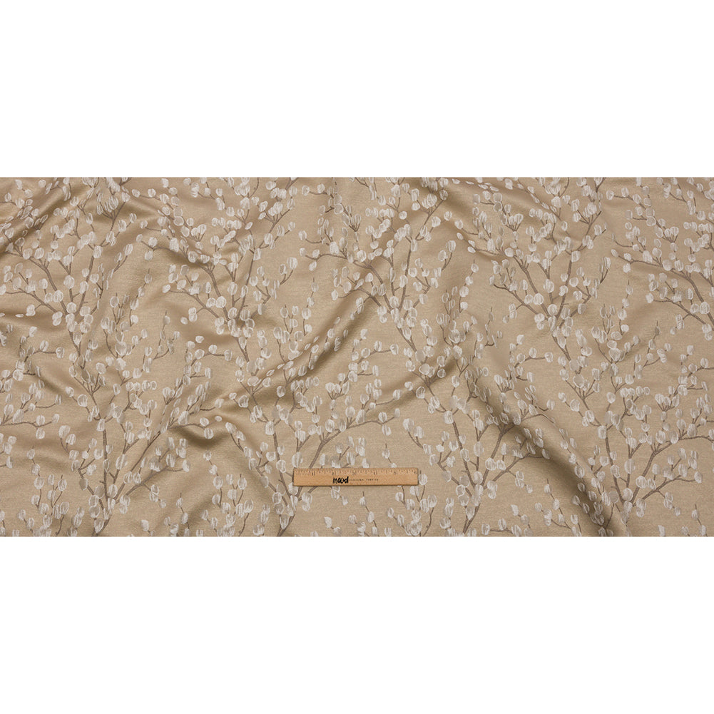 Drapery Jacquard - Caramel Prairie Willow - British Imported Full Drapery Jacquard - Caramel Prairie Willow - British Imported Full