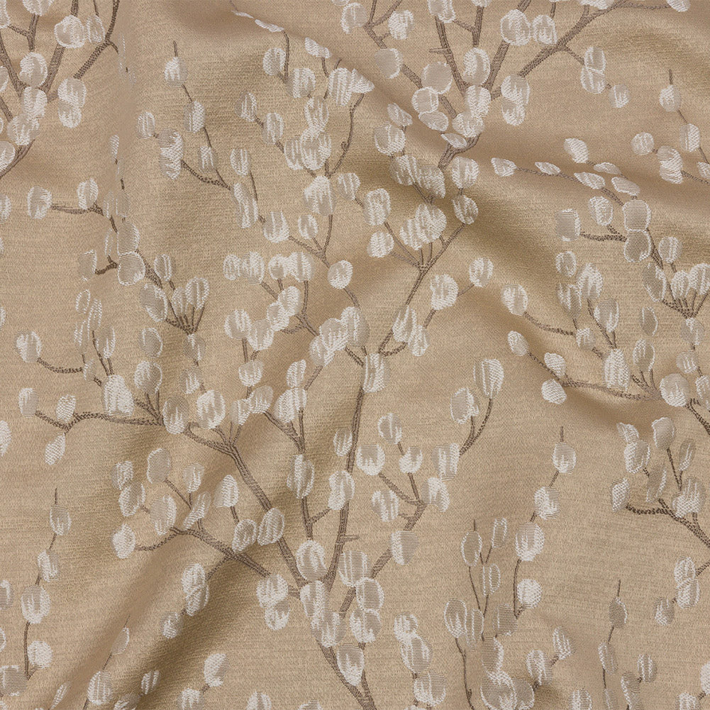 Drapery Jacquard - Caramel Prairie Willow - British Imported Drapery Jacquard - Caramel Prairie Willow - British Imported