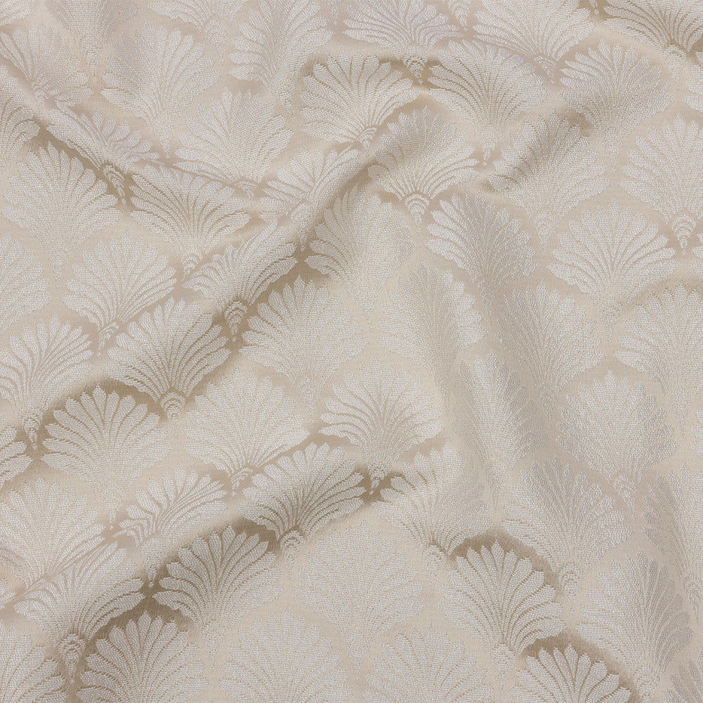 Drapery Jacquard - Oyster Palm Fans - British Imported Drapery Jacquard - Oyster Palm Fans - British Imported