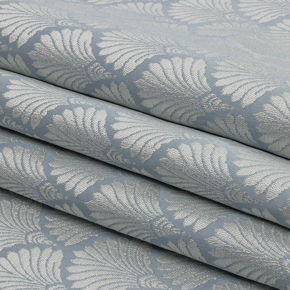 Drapery Jacquard - Wedgewood Palm Fans - British Imported Folded Drapery Jacquard - Wedgewood Palm Fans - British Imported Folded