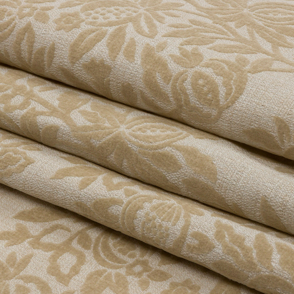 Soft Textured Recycled Polyester Drapery Woven - Sesame - British Imported Folded Soft Textured Recycled Polyester Drapery Woven - Sesame - British Imported Folded
