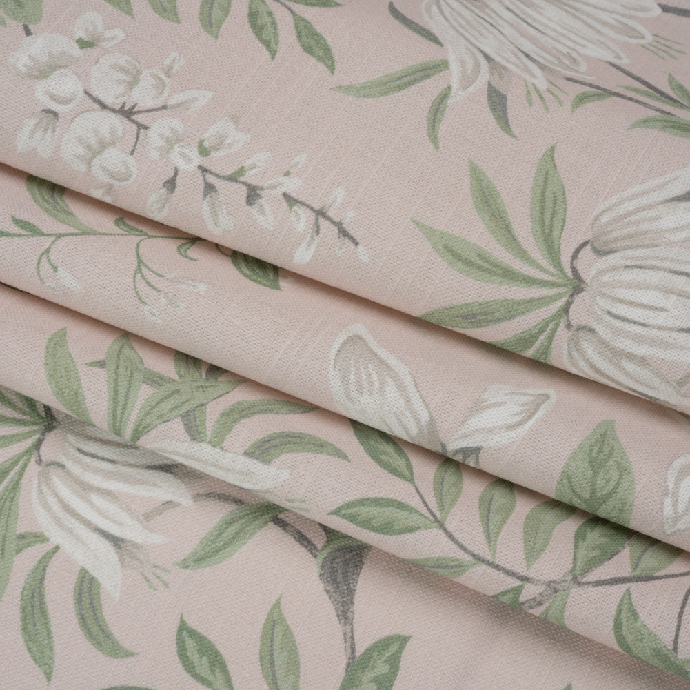 Cotton Canvas Print - Blush Garden Growth - British Imported Folded Cotton Canvas Print - Blush Garden Growth - British Imported Folded