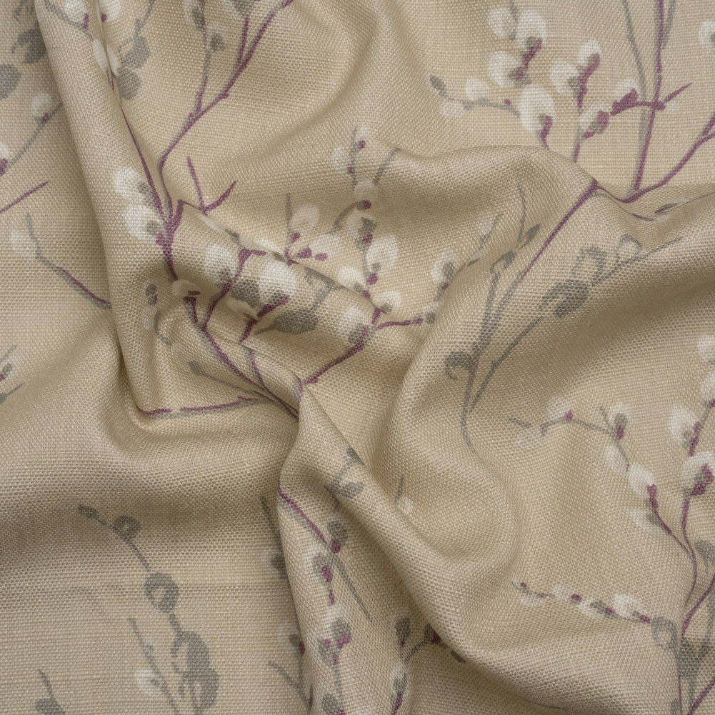 Linen and Rayon Drapery Woven - Natural Prairie Willow - British Imported Linen and Rayon Drapery Woven - Natural Prairie Willow - British Imported