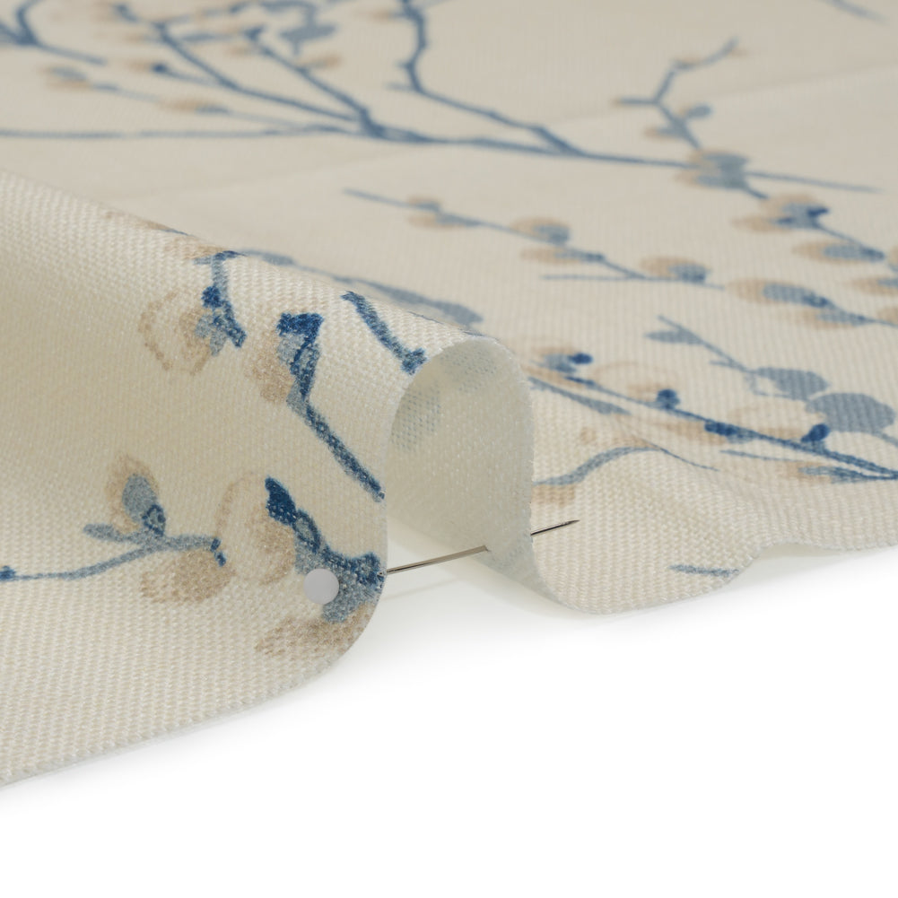 Linen and Rayon Drapery Woven - Off White Prairie Willow - British Imported Detail Linen and Rayon Drapery Woven - Off White Prairie Willow - British Imported Detail