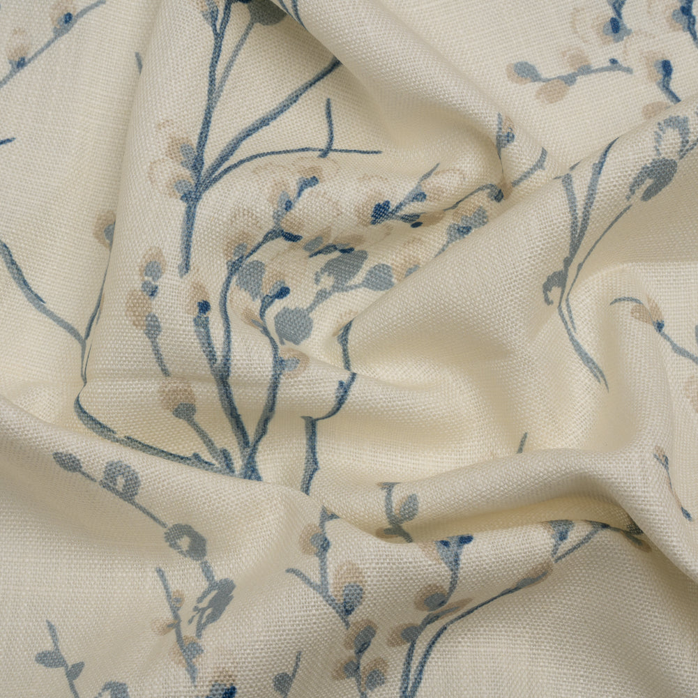 Linen and Rayon Drapery Woven - Off White Prairie Willow - British Imported Linen and Rayon Drapery Woven - Off White Prairie Willow - British Imported