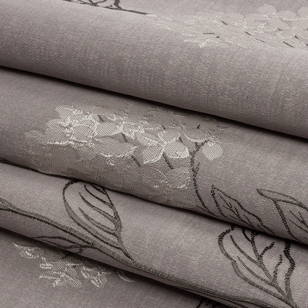 Drapery Jacquard - Dove Hydrangea Stems - British Imported Folded Drapery Jacquard - Dove Hydrangea Stems - British Imported Folded