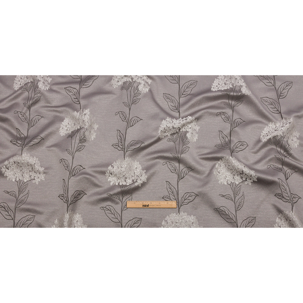 Drapery Jacquard - Dove Hydrangea Stems - British Imported Full Drapery Jacquard - Dove Hydrangea Stems - British Imported Full