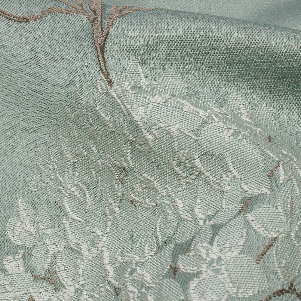 Drapery Jacquard - Mineral Hydrangea Stems - British Imported Detail Drapery Jacquard - Mineral Hydrangea Stems - British Imported Detail