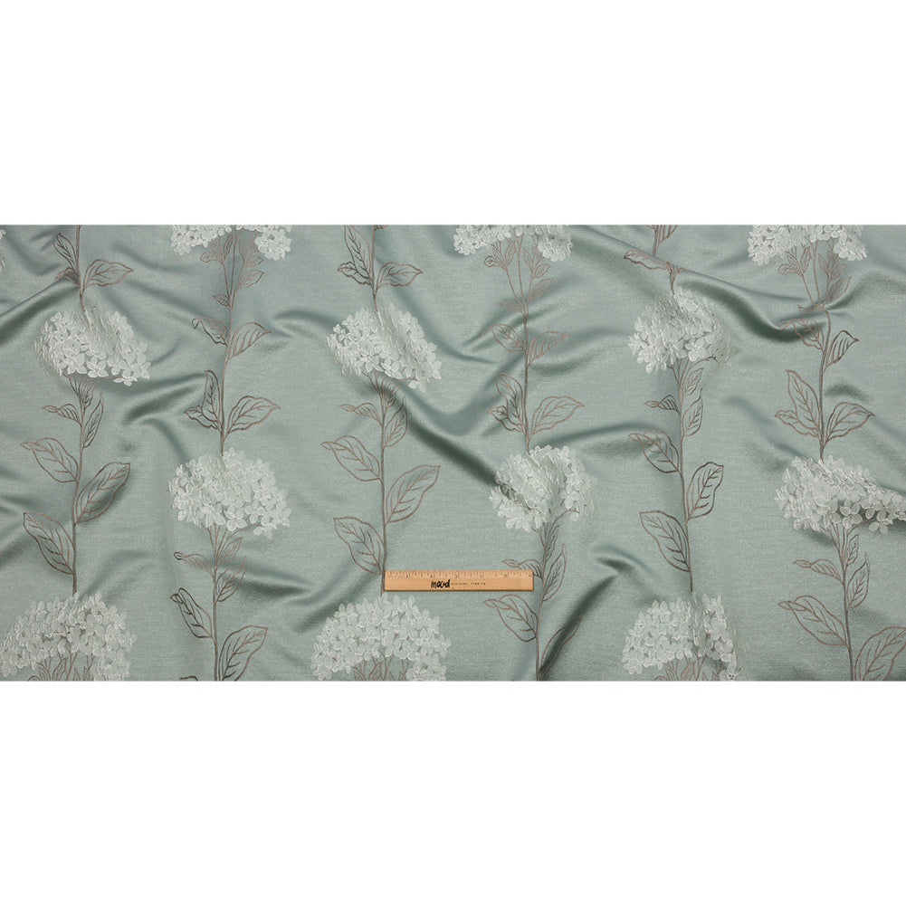 Drapery Jacquard - Mineral Hydrangea Stems - British Imported Full Drapery Jacquard - Mineral Hydrangea Stems - British Imported Full