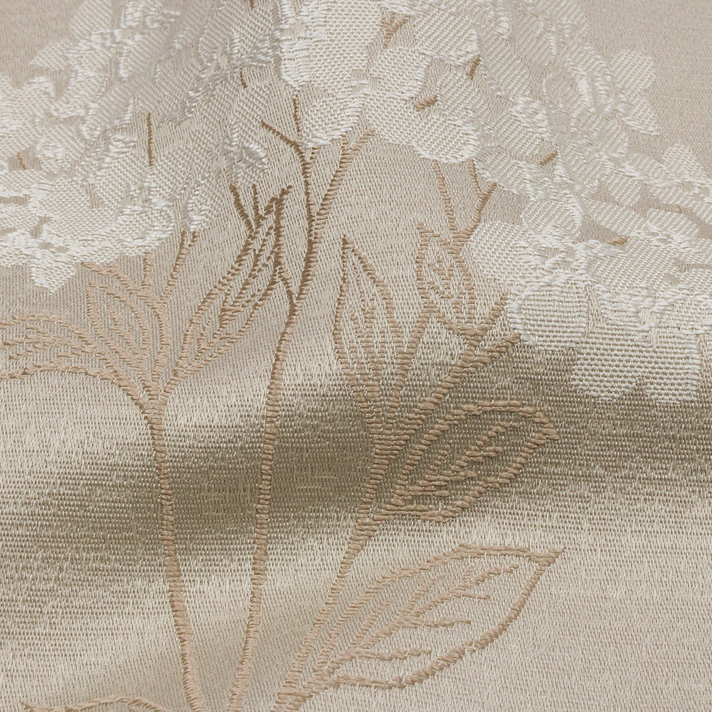Drapery Jacquard - Sesame Hydrangea Stems - British Imported Detail Drapery Jacquard - Sesame Hydrangea Stems - British Imported Detail