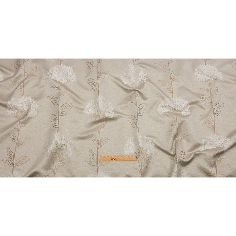 Drapery Jacquard - Sesame Hydrangea Stems - British Imported Full Drapery Jacquard - Sesame Hydrangea Stems - British Imported Full