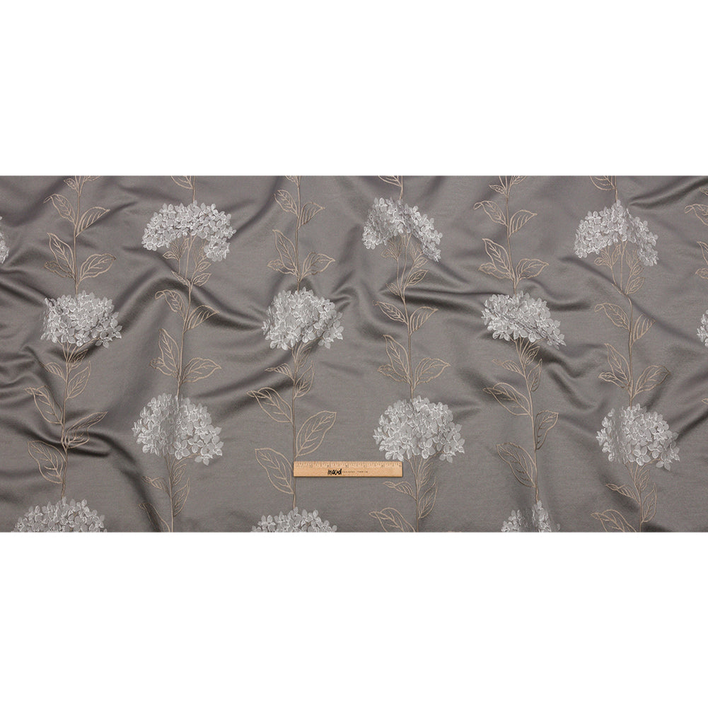 Drapery Jacquard - Shadow Hydrangea Stems - British Imported Full Drapery Jacquard - Shadow Hydrangea Stems - British Imported Full