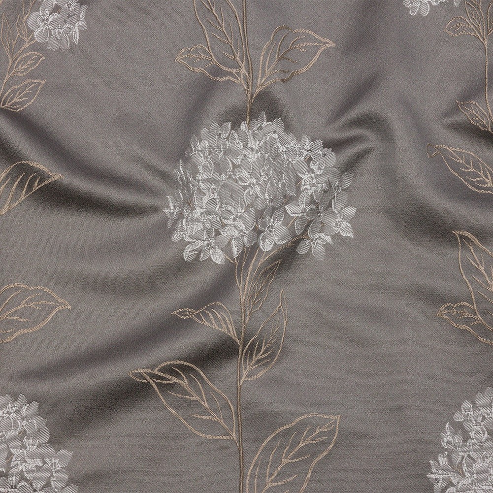 Drapery Jacquard - Shadow Hydrangea Stems - British Imported Drapery Jacquard - Shadow Hydrangea Stems - British Imported