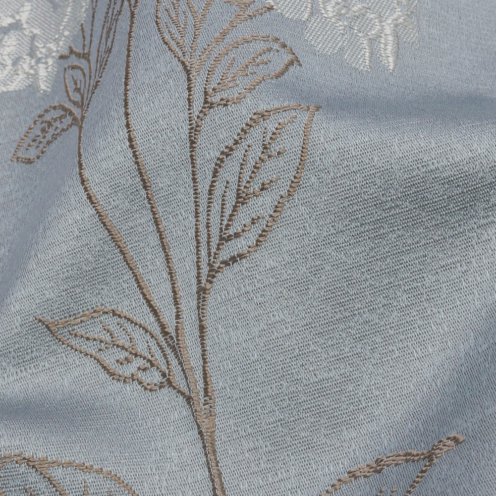 Drapery Jacquard - Wedgewood Hydrangea Stems - British Imported Detail Drapery Jacquard - Wedgewood Hydrangea Stems - British Imported Detail