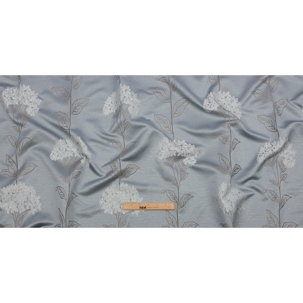 Drapery Jacquard - Wedgewood Hydrangea Stems - British Imported Full Drapery Jacquard - Wedgewood Hydrangea Stems - British Imported Full