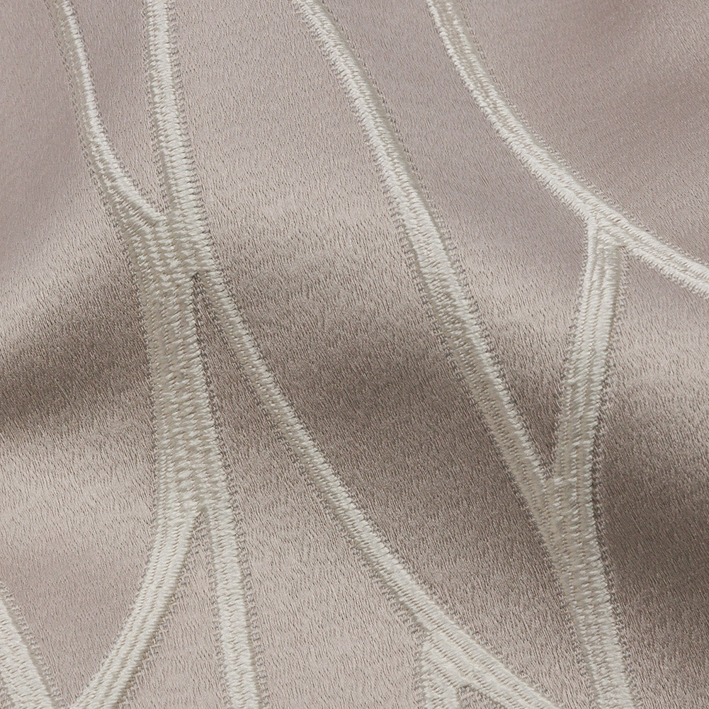 Satin-Faced Drapery Jacquard - Dove Rippling Lines - British Imported Detail Satin-Faced Drapery Jacquard - Dove Rippling Lines - British Imported Detail
