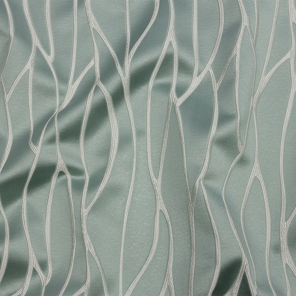 Satin-Faced Drapery Jacquard - Mineral Rippling Lines - British Imported Satin-Faced Drapery Jacquard - Mineral Rippling Lines - British Imported