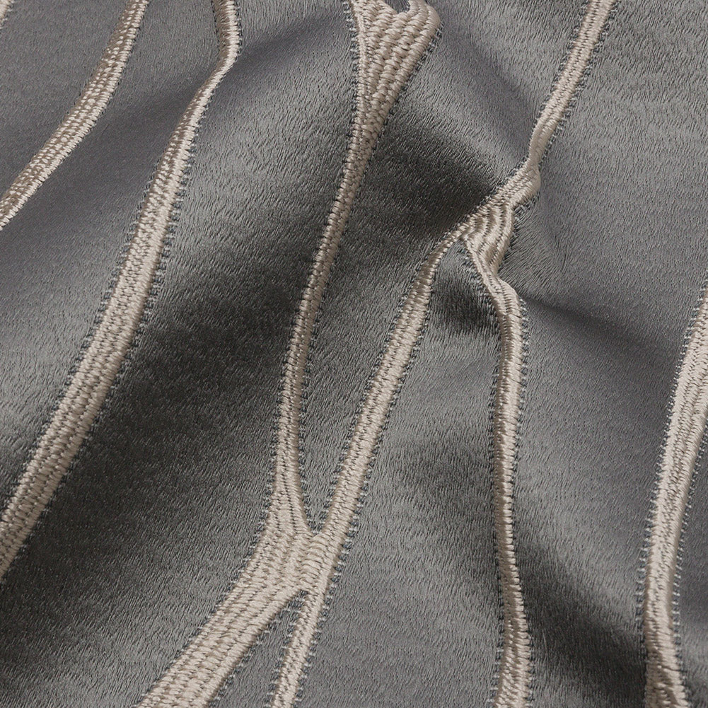 Satin-Faced Drapery Jacquard - Shadow Rippling Lines - British Imported Detail Satin-Faced Drapery Jacquard - Shadow Rippling Lines - British Imported Detail