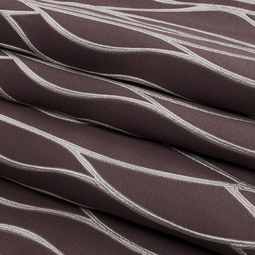 Satin-Faced Drapery Jacquard - Thistle Rippling Lines - British Imported Folded Satin-Faced Drapery Jacquard - Thistle Rippling Lines - British Imported Folded