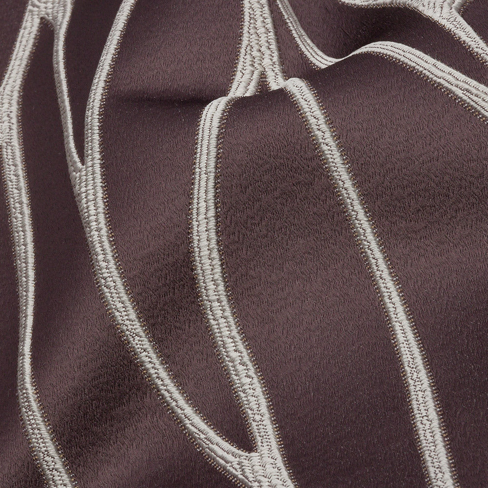 Satin-Faced Drapery Jacquard - Thistle Rippling Lines - British Imported Detail Satin-Faced Drapery Jacquard - Thistle Rippling Lines - British Imported Detail