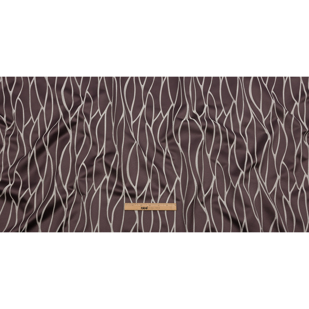 Satin-Faced Drapery Jacquard - Thistle Rippling Lines - British Imported Full Satin-Faced Drapery Jacquard - Thistle Rippling Lines - British Imported Full