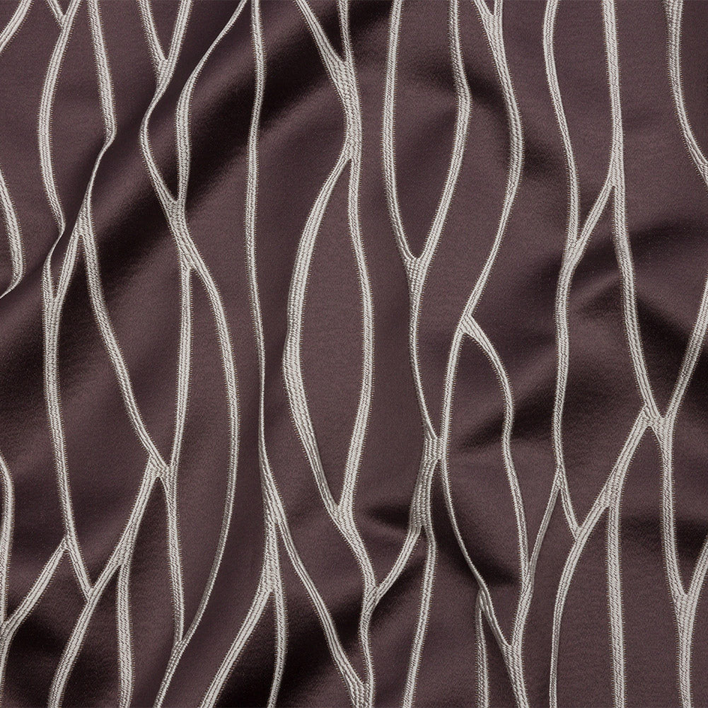 Satin-Faced Drapery Jacquard - Thistle Rippling Lines - British Imported Satin-Faced Drapery Jacquard - Thistle Rippling Lines - British Imported