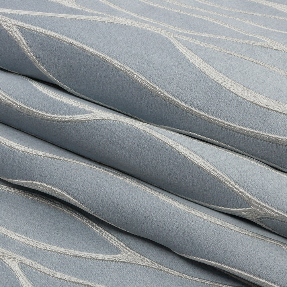 Satin-Faced Drapery Jacquard - Wedgewood Rippling Lines - British Imported Folded Satin-Faced Drapery Jacquard - Wedgewood Rippling Lines - British Imported Folded