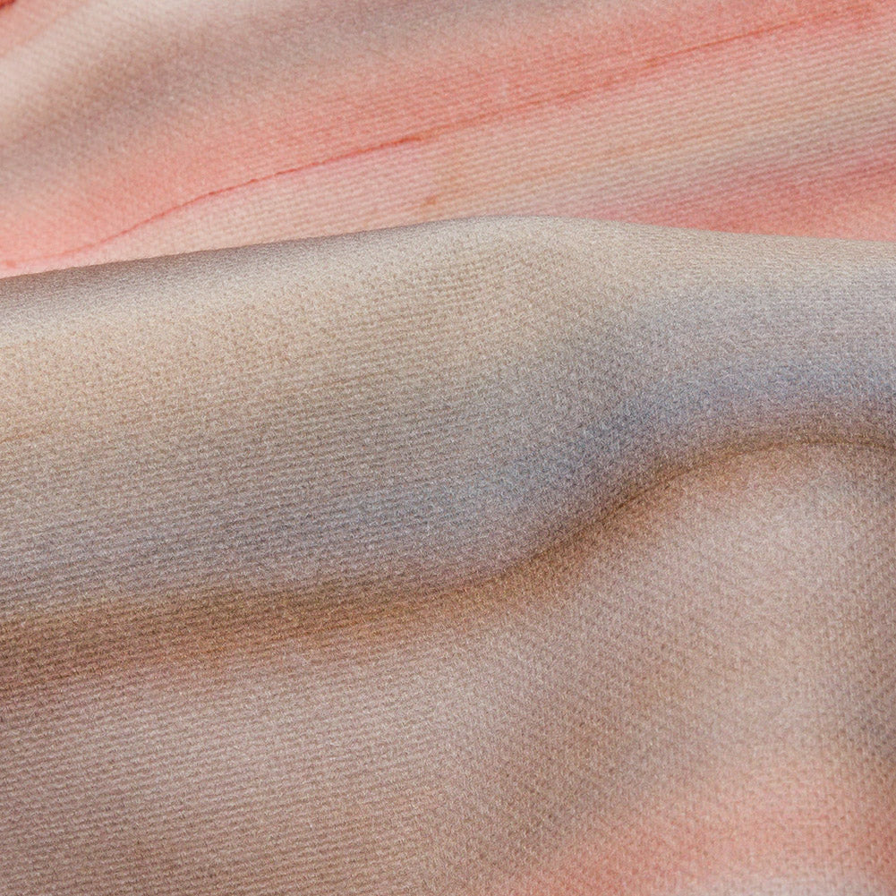 Cotton Canvas Print - Shell Painterly Stripes - British Imported Detail Cotton Canvas Print - Shell Painterly Stripes - British Imported Detail
