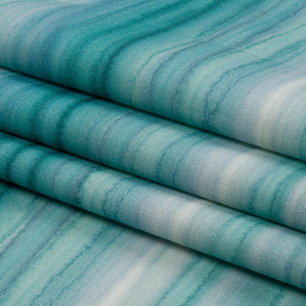 Cotton Canvas Print - Verdigris Painterly Stripes - British Imported Folded Cotton Canvas Print - Verdigris Painterly Stripes - British Imported Folded