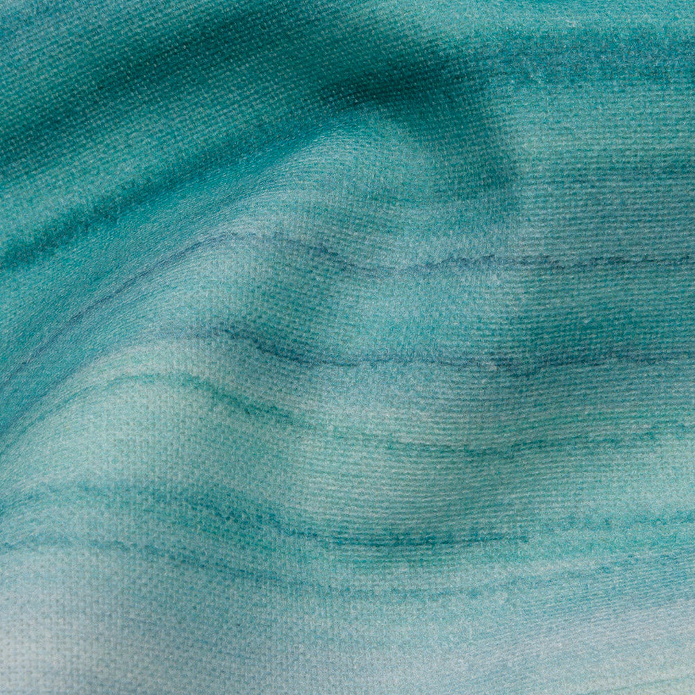 Cotton Canvas Print - Verdigris Painterly Stripes - British Imported Detail Cotton Canvas Print - Verdigris Painterly Stripes - British Imported Detail