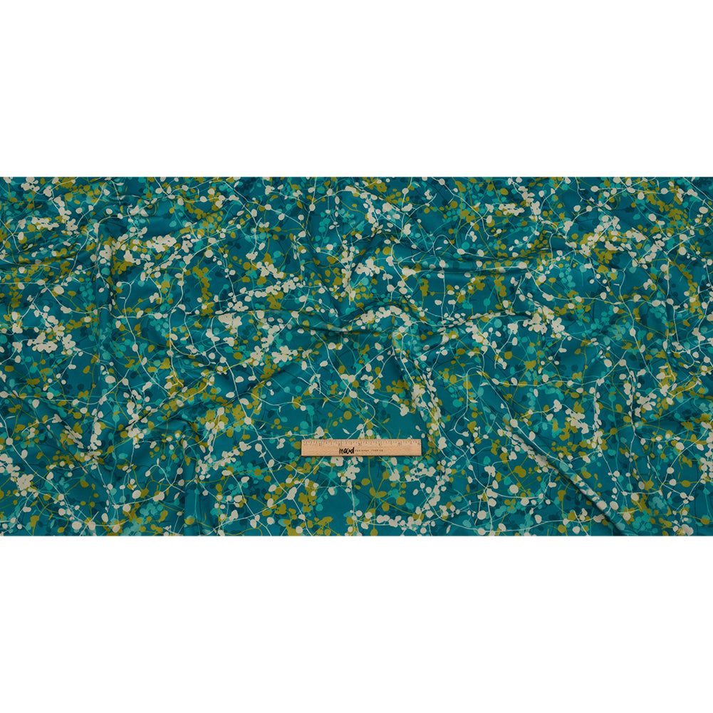 Printed Polyester Velvet - Peacock Berry Vines - British Imported Full Printed Polyester Velvet - Peacock Berry Vines - British Imported Full