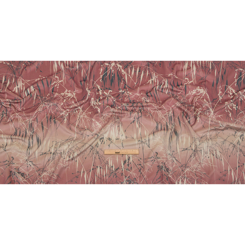 Printed Polyester Velvet - Shell Meadow Grass Ombre - British Imported Full Printed Polyester Velvet - Shell Meadow Grass Ombre - British Imported Full