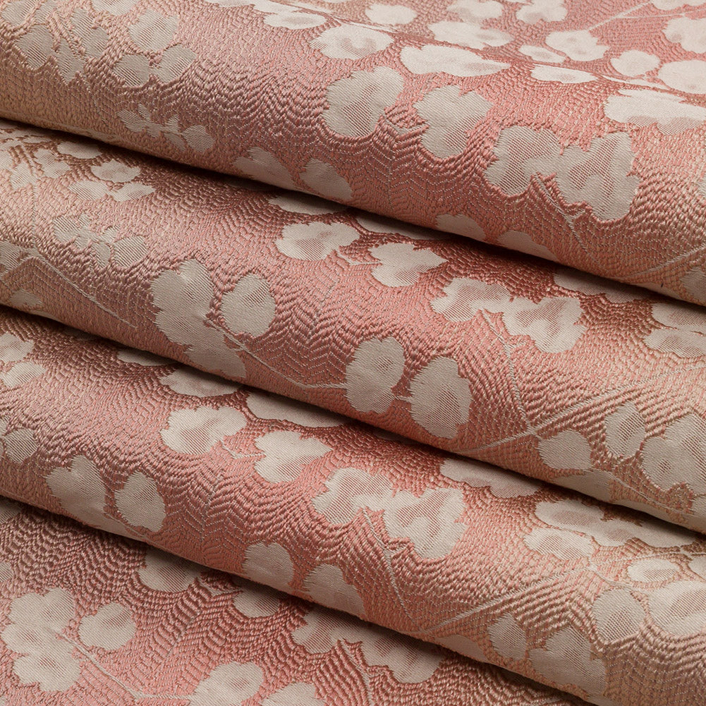 Drapery Jacquard - Shell Ombre Stripes and Little Flowers - British Imported Folded Drapery Jacquard - Shell Ombre Stripes and Little Flowers - British Imported Folded