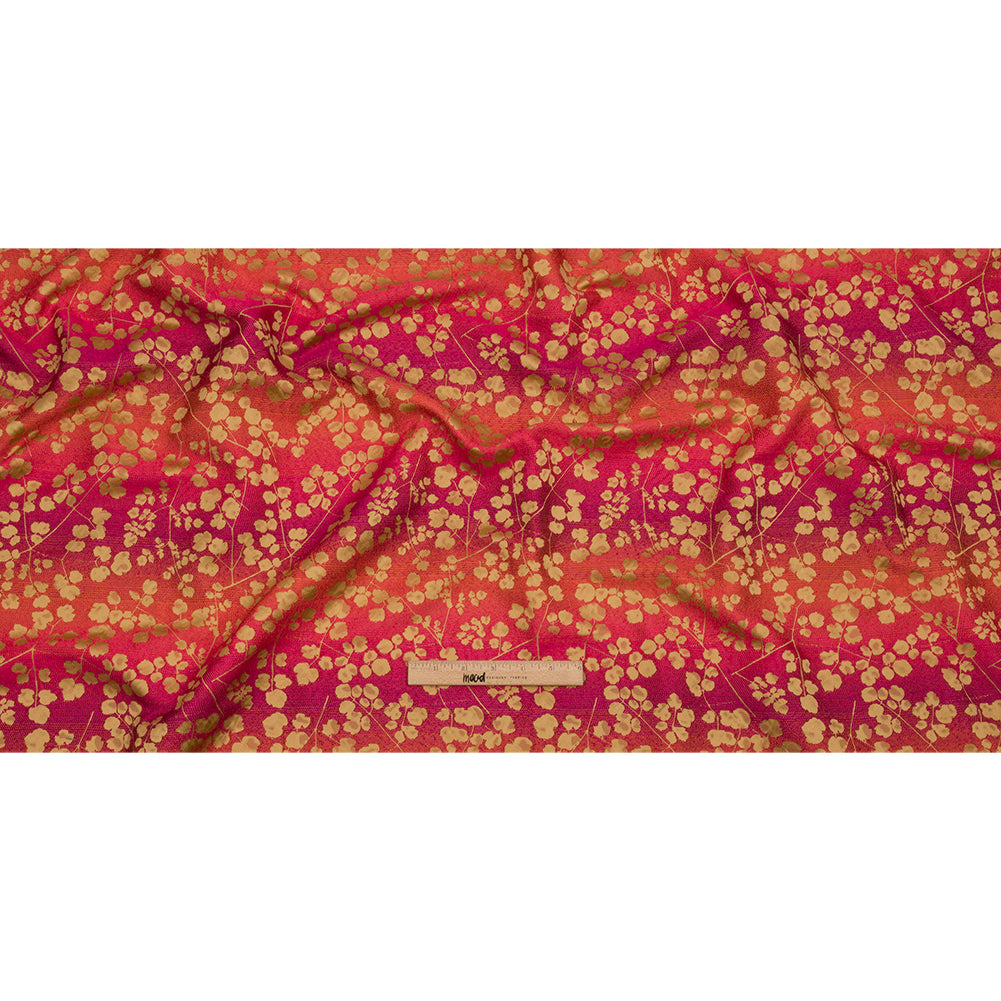 Drapery Jacquard - Sunset Ombre Stripes and Little Flowers - British Imported Full Drapery Jacquard - Sunset Ombre Stripes and Little Flowers - British Imported Full