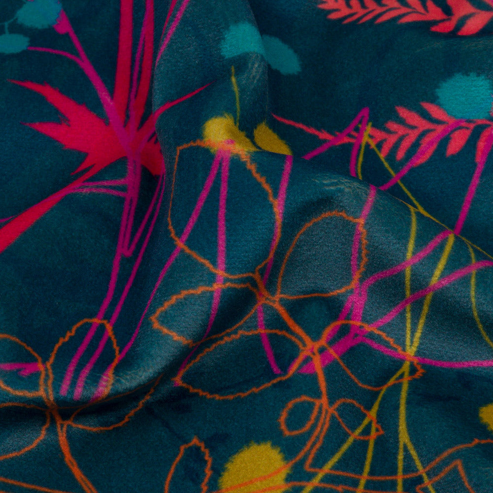 Drapery Velvet - Rainbow Forest Silhouettes - British Imported Detail Drapery Velvet - Rainbow Forest Silhouettes - British Imported Detail