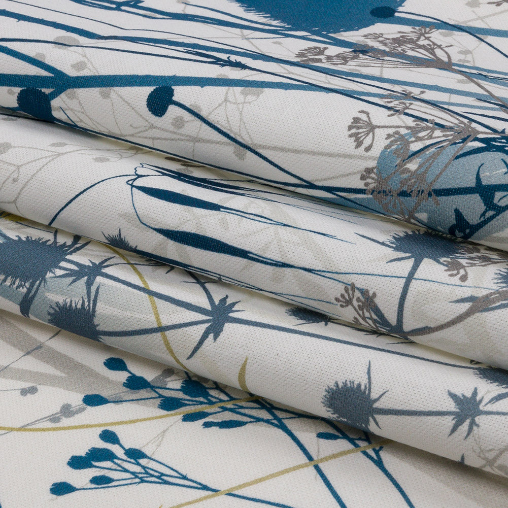 Cotton Canvas Print - Blue Wildflower Branches - British Imported Folded Cotton Canvas Print - Blue Wildflower Branches - British Imported Folded