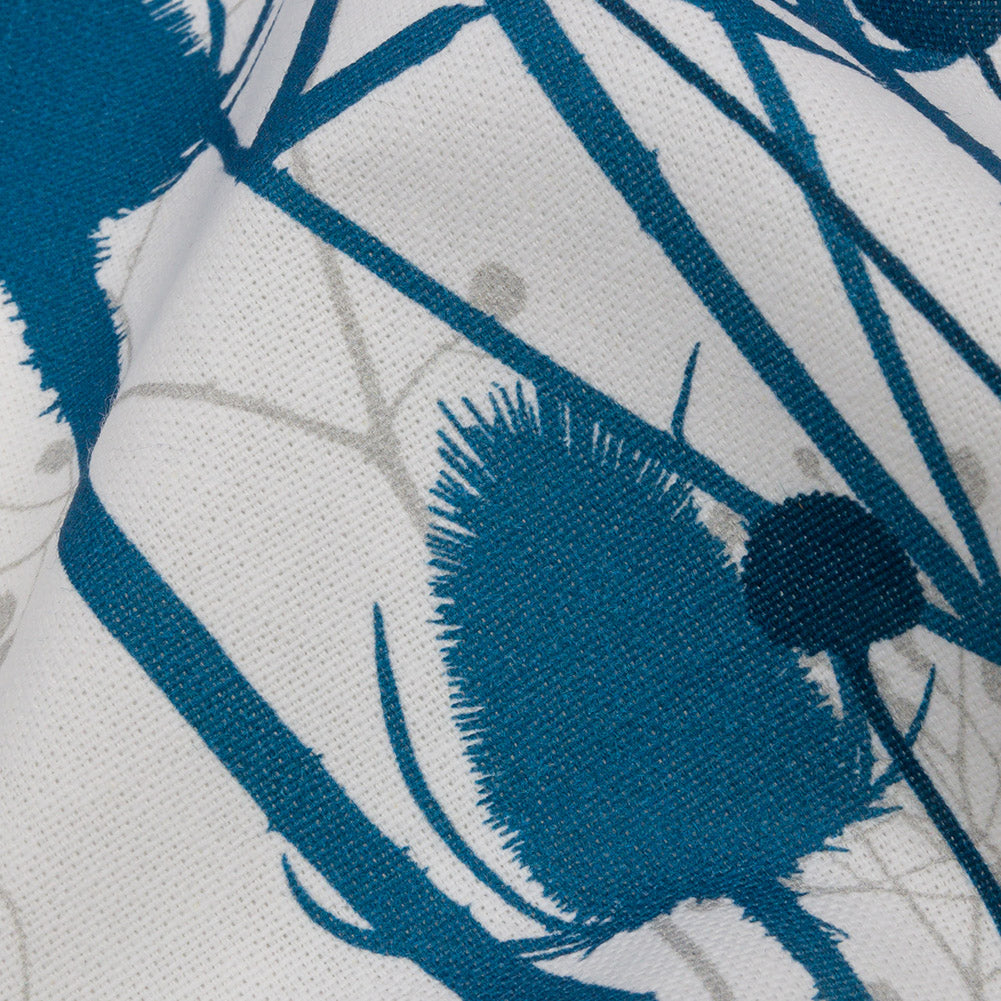 Cotton Canvas Print - Blue Wildflower Branches - British Imported Detail Cotton Canvas Print - Blue Wildflower Branches - British Imported Detail